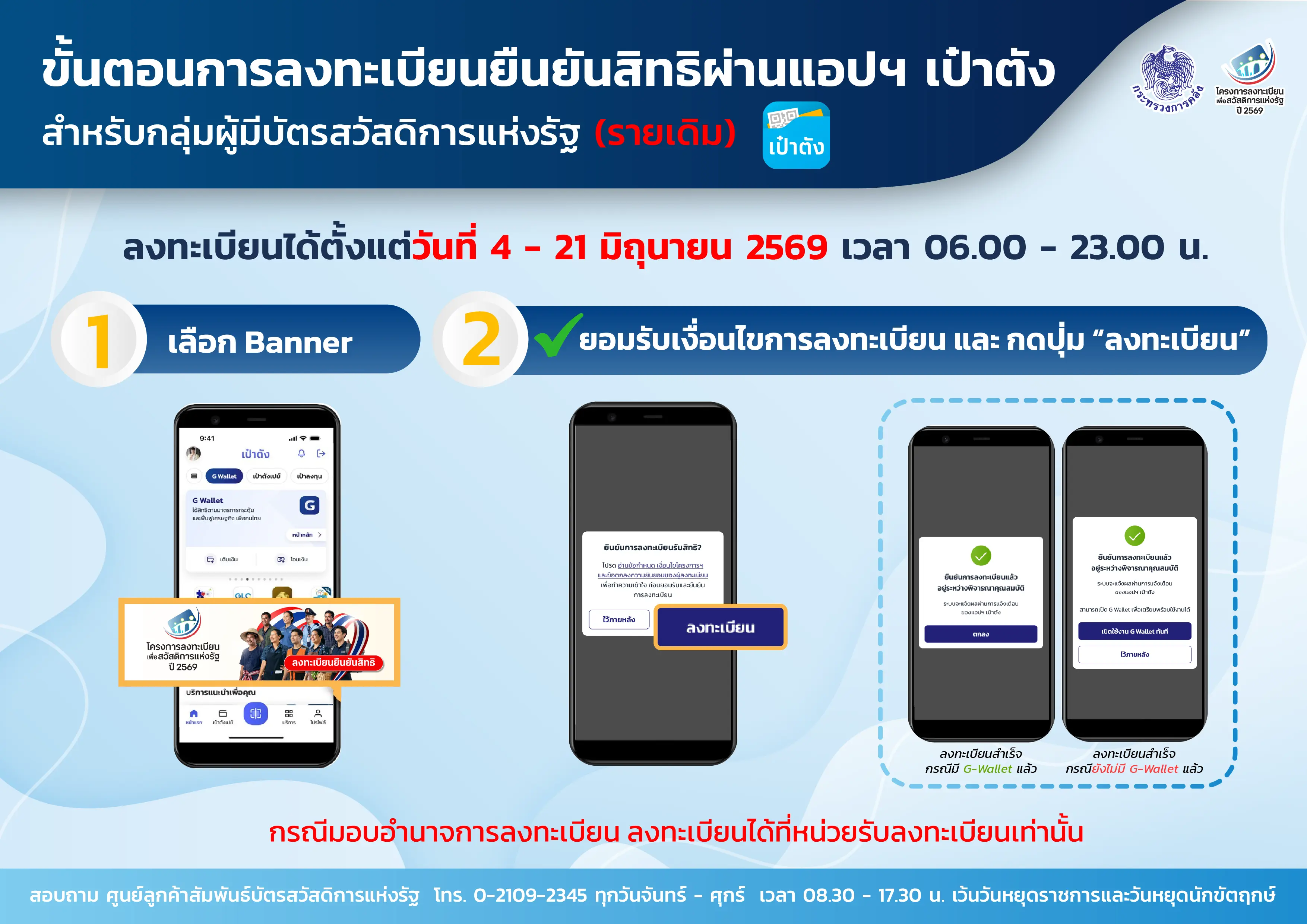 ช่องทางการลงทะเบียนผ่านเป๋าตัง